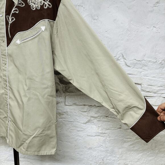 Dragonfly Shirt Pearl Snap Western Embroidered Rhinestones Long Sleeve Vintage - Picture 9 of 12